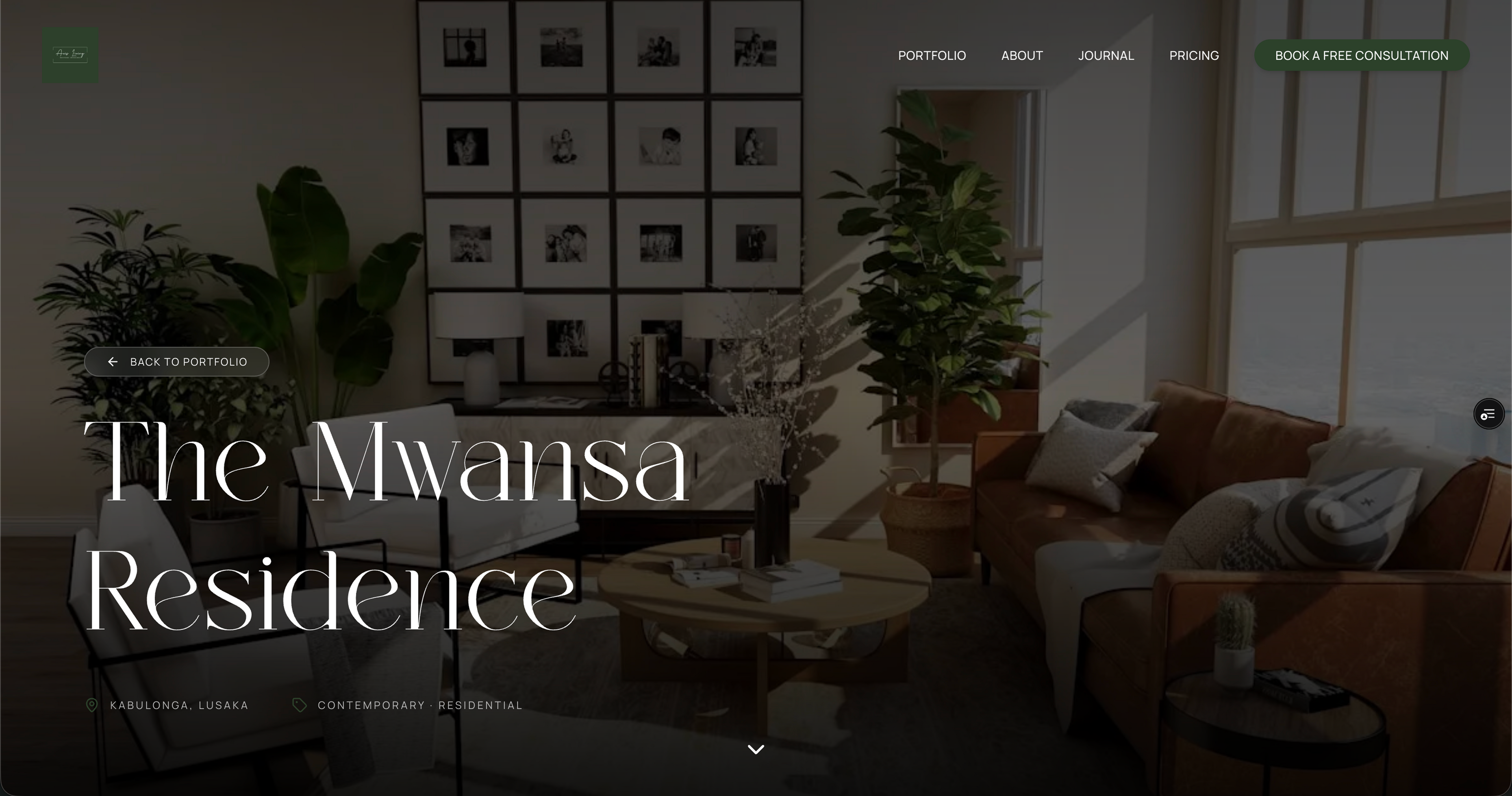 Axis Living Portfolio spread.