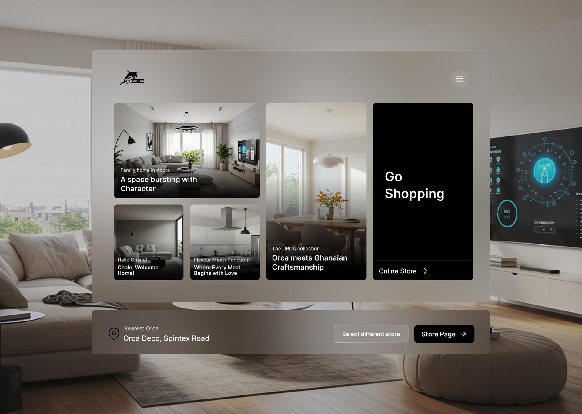 Spatial Commerce. Shopping UI concept for Apple Vision Pro. What does commerce feel like when the interface is the room?