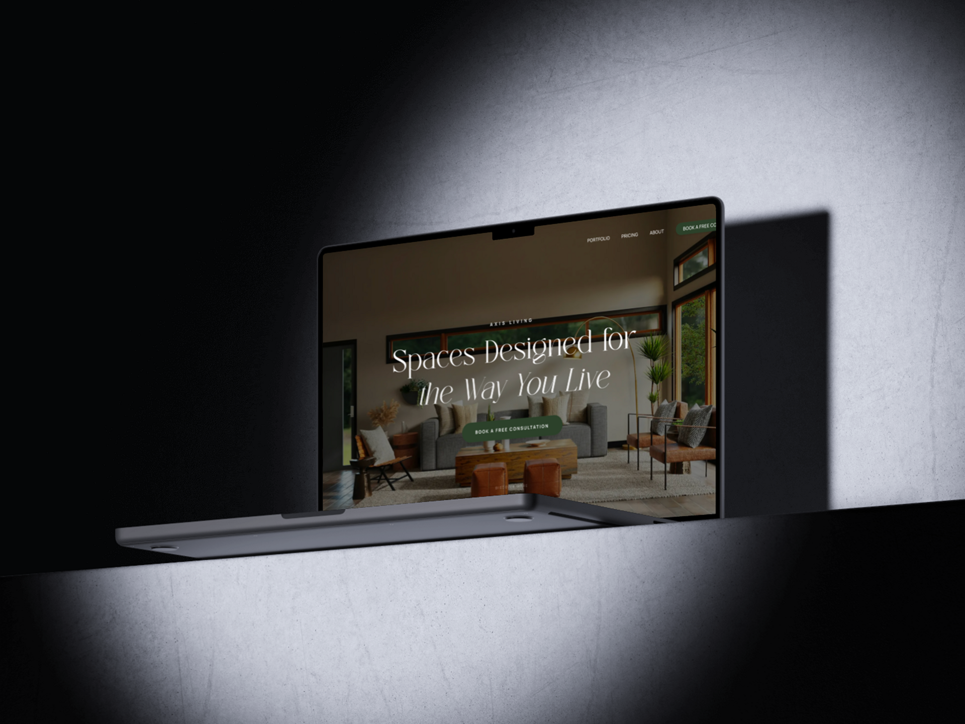 Axis Living Website for an interior design studio. Visual craft translating into digital atmosphere.